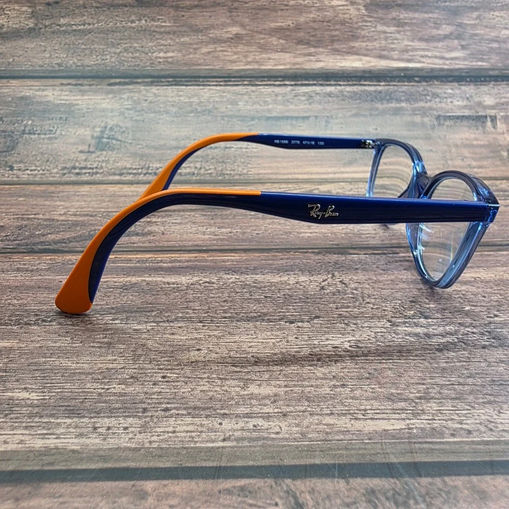 Ray-Ban RB 1586 3775 Blue Orange Cat Eye Eyeglass Frames 47-16-130